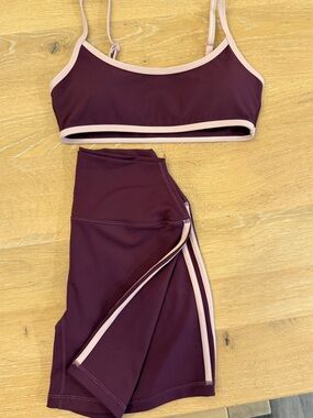 Milk Actv Two-Piece Swim Set with Light Pink Trim